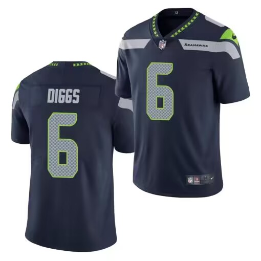 Men's Seattle Seahawks #6 Quandre Diggs Navy Vapor Untouchable Limited Stitched Jersey